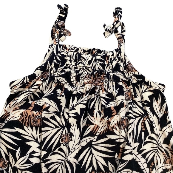 Old Navy Girls Sleeveless Tie-Knot Jumpsuits Tigers & Pretty Palms 6-12 Months - Picture 6 of 16